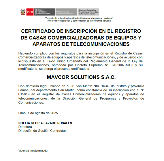 Certificado ISO 9001